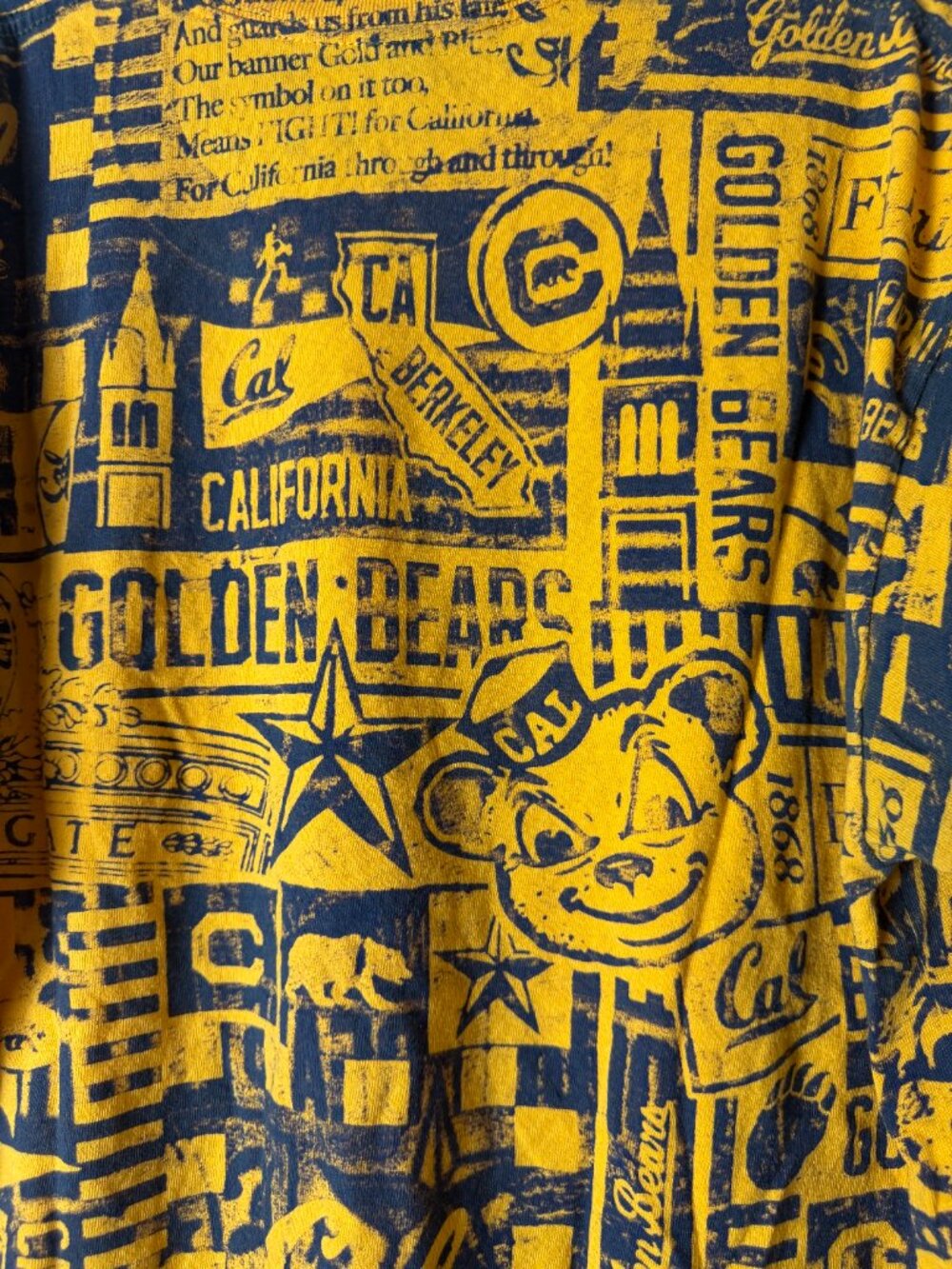 UC Berkeley Golden Bears Graphic Print Spirited T Tee Shirt Size Large - Picture 6 of 7